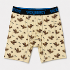 Dickiebirds men’s boxer briefs with pocket and pouch in beaver print performance underwear