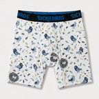 Dickiebirds men’s boxer briefs with pocket and pouch in blue bird print performance underwear