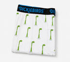 Dickiebirds men’s boxer briefs with pocket and pouch in golf print performance underwear folded.