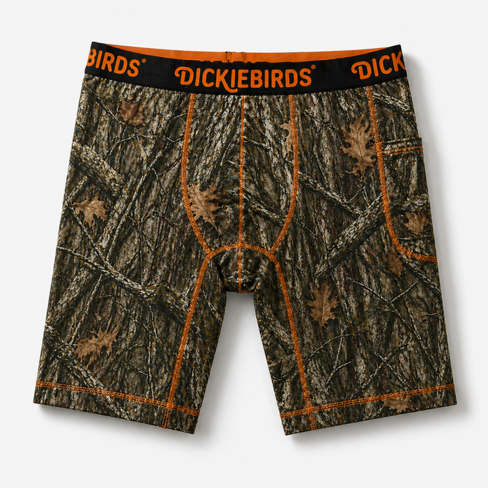 Dickiebirds men’s boxer briefs with pocket and pouch in realtree camo performance underwear